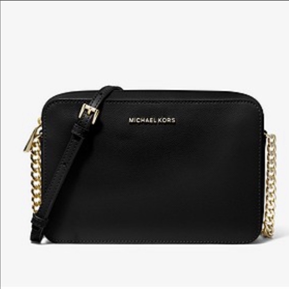 Mk Jet Setlarge Saffiano Leather Crossbody